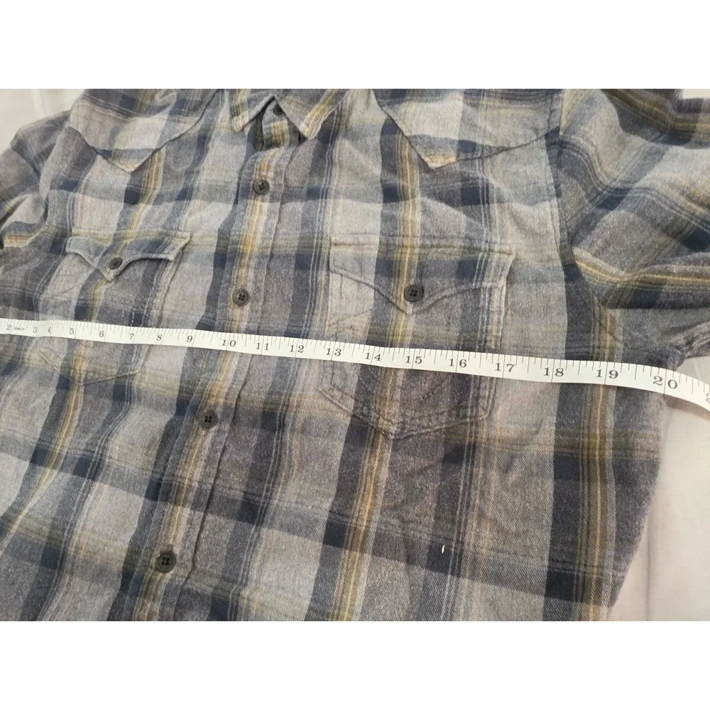 True Religion Mens Grey Plaid Western Flannel Shirt M40002AR8 M